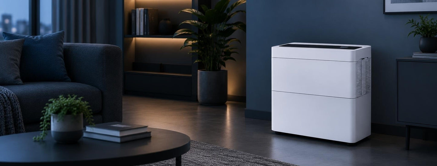 BRUNE B 600 Professional Humidifier in a modern residential living room